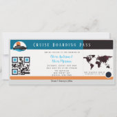 Burgundy Oranje Blue Cruise Boarding Pass Weddensc Kaart (Voorkant)