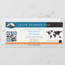 Burgundy Oranje Blue Cruise Boarding Pass Weddensc