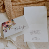 Burgundy Oranje Floral | Beige Hartelijk dank Bedankkaart