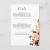 Burgundy Oranje Floral — Enclosure Card Informatiekaartje (Voorkant)