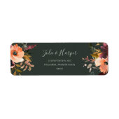 Burgundy Oranje Floral Green Return Label (Voorkant)