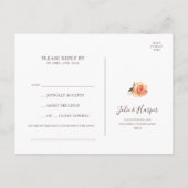 Burgundy Oranje Floral | Green Song Request RSVP Briefkaart (Achterkant)