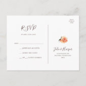 Burgundy Oranje Floral Green Wedding RSVP Briefkaa Briefkaart (Achterkant)