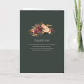 Burgundy Oranje Floral | Groen gevouwen bruiloft Programma (Achterkant)