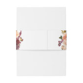 Burgundy Oranje Floral Wedding Uitnodigingen Wikkel (Achterkant Voorbeeld)