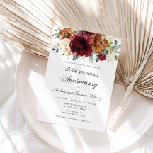 Burgundy Oranje Ivory Floral Wedding Jubileum