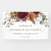 Burgundy Oranje - roze ivoor - finale bruiloft Spandoek (Horizontaal)