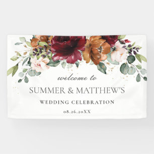 Burgundy Oranje - roze ivoor - finale bruiloft Spandoek