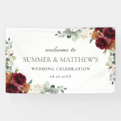 Burgundy Oranje - roze ivoor - finale bruiloft Spandoek (Horizontaal)