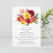 Burgundy Oranje Yellow Pink Floral Vrijgezellenfee Kaart (Staand voorkant)