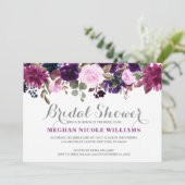 Burgundy Paars Floral Rustic Boho Vrijgezellenfees Kaart (Staand voorkant)