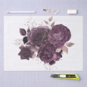 Burgundy Paars Roos Gold Floral Bouquet Tissuepapier (Craft)
