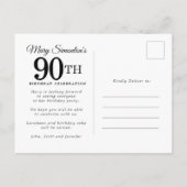 Burgundy Paars Yellow 90th Birthday Briefkaart (Achterkant)