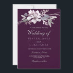 Burgundy Paarse Floral Elegant Wedding Invitation Kaart<br><div class="desc">Burgundy Paars Floral Elegant Wedding Invitation Matching collectie in Niche and Nest store. Ontwerp met dank aan: https://www.etsy.com/shop/SmallHouseBigPony</div>
