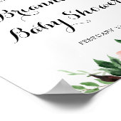 Burgundy Paarse Spring Floral Baby shower Welkom Poster (Hoek)