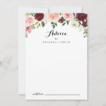 Burgundy Paarse Spring Floral Calligraphy Wedding Advieskaart<br><div class="desc">Deze bruine paarse lentesflorale kalligrafietoestel is perfect voor een moderne bruiloft. Het handbeschilderde ontwerp is voorzien van groene bladeren, duizelingroze, wazig, paars, rood, wit en onbeschaamd verbluffend roos, pinda's die netjes in kleine schattige boekjes zijn gerangschikt. Deze kaarten zijn perfect voor een bruiloft, vrijgezellenfeest, baby shower, graduatiedag en nog veel...</div>