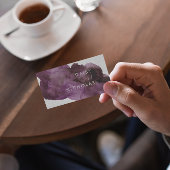 Burgundy Paarse Waterverf Modern Professional Visitekaartje