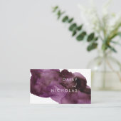 Burgundy Paarse Waterverf Modern Professional Visitekaartje (Staand voorkant)