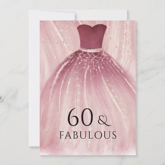 Burgundy Paarse Zeemeermin Dress 60th Birthday Par Kaart (Voorkant)