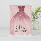 Burgundy Paarse Zeemeermin Dress 60th Birthday Par Kaart (Staand voorkant)