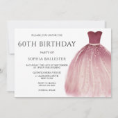 Burgundy Paarse Zeemeermin Dress 60th Birthday Par Kaart (Achterkant)