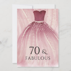 Burgundy Paarse Zeemeermin Dress 70th Birthday Par Kaart