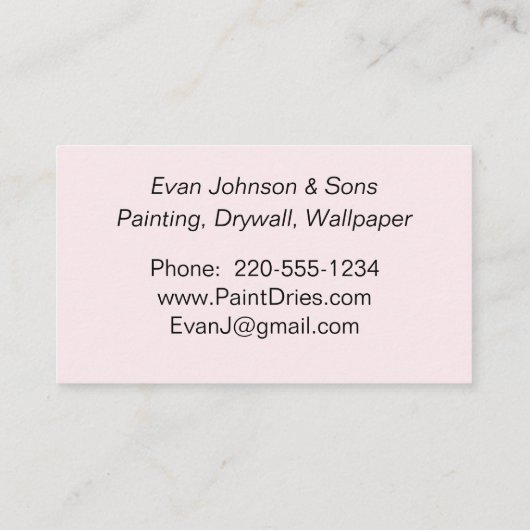 Burgundy Paint Samples Visitekaartje (Achterkant)