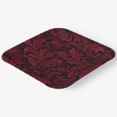 Burgundy Paisley Bruiloft Papieren Bordje (Gebogen)