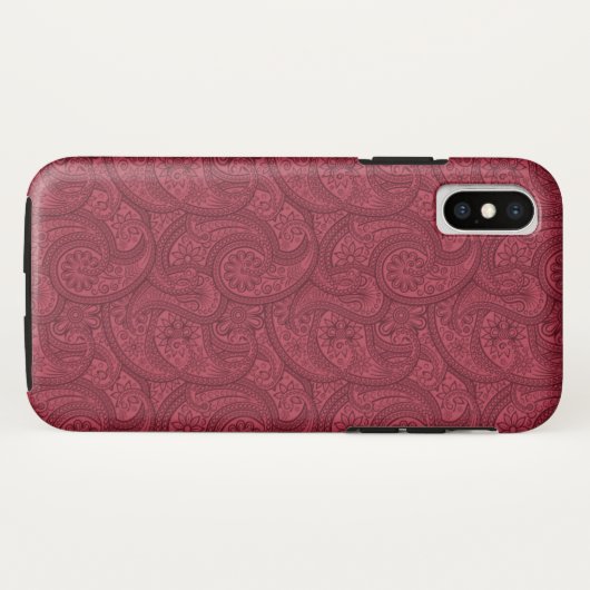 Burgundy Paisley Case-Mate iPhone Case (Achterkant (horizontaal))