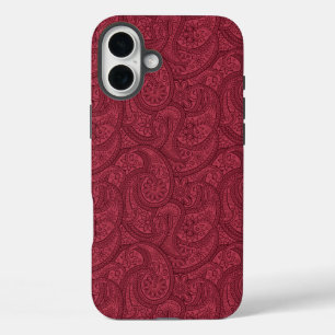 Burgundy Paisley iPhone 16 Plus Hoesje