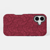 Burgundy Paisley iPhone 16 Hoesje (Achterkant horizontaal)