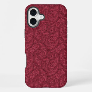 Burgundy Paisley iPhone 16 Plus Hoesje