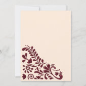 Burgundy Papel Picado Mexican Wedding Invitation Kaart (Achterkant)