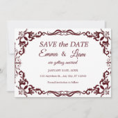 Burgundy Papel Picado Mexican Wedding Save The Date (Voorkant)