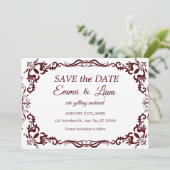 Burgundy Papel Picado Mexican Wedding Save The Date (Staand voorkant)