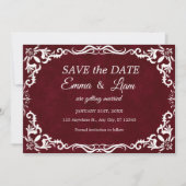Burgundy Papel Picado Mexican Wedding  Save The Date (Voorkant)