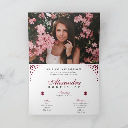 Burgundy Papel Picado Mis Quince Años (Binnen)