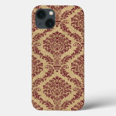 Burgundy Parisian Moods Damask Case-Mate iPhone Case (Achterkant)