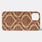 Burgundy Parisian Moods Damask Case-Mate iPhone Case (Achterkant (horizontaal))