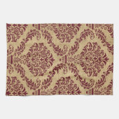 Burgundy Parisian Moods Damask Theedoek (Horizontaal)