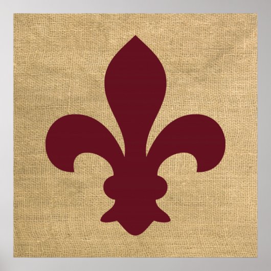 Burgundy Parisian Moods Fleur de Lys Poster (Voorkant)