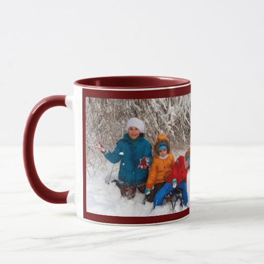 Burgundy Personaliseert foto-sjabloon Gift Coffee  Mok (Links)