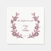 Burgundy Personalized bruiloft servetten (Voorkant)