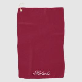 Burgundy Personalized Golf Towel with Custom Name Golfhanddoek