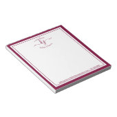 Burgundy Personalized | Van de bureau van de blocn Notitieblok (Schuin)