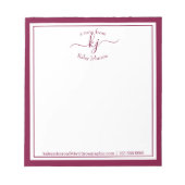 Burgundy Personalized | Van de bureau van de blocn Notitieblok (Voorkant)