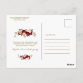 Burgundy Perzik Bloemen Spaanse Baby Shower Gracia Briefkaart (Achterkant)