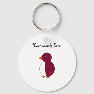 Burgundy pguin sleutelhanger