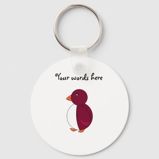 Burgundy pguin sleutelhanger (Voorkant)