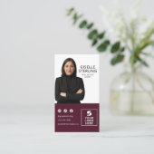 Burgundy Photo Logo Real Estate Agent  Visitekaartje (Staand voorkant)